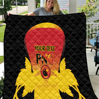 Custom Papua New Guinea Cricket Quilt 2024 Go PNG LT14 Black - Polynesian Pride