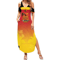 Custom Papua New Guinea Cricket Summer Maxi Dress 2024 Go PNG LT14 Women Black - Polynesian Pride
