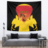 Custom Papua New Guinea Cricket Tapestry 2024 Go PNG LT14 Black - Polynesian Pride