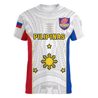 Philippines Rugby Women V Neck T Shirt Pacific Pilipinas Go Tamaraws LT14 Female White - Polynesian Pride