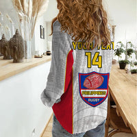 Personalised Philippines Rugby Women Casual Shirt Pacific Pilipinas Go Tamaraws LT14 - Polynesian Pride
