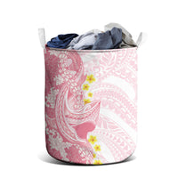 Pink Hawaii Shark Tattoo Laundry Basket Puakenikeni Lei Plumeria Polynesian Pattern
