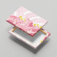 Pink Hawaii Shark Tattoo Canvas Wall Art Puakenikeni Lei Plumeria Polynesian Pattern