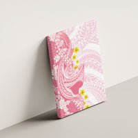 Pink Hawaii Shark Tattoo Canvas Wall Art Puakenikeni Lei Plumeria Polynesian Pattern