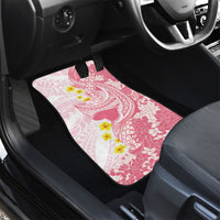 Pink Hawaii Shark Tattoo Car Mats Puakenikeni Lei Plumeria Polynesian Pattern