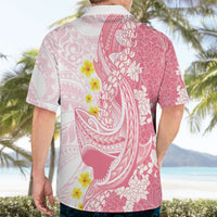 Pink Hawaii Shark Tattoo Hawaiian Shirt Puakenikeni Lei Plumeria Polynesian Pattern LT14 - Polynesian Pride