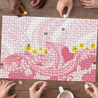 Pink Hawaii Shark Tattoo Puzzle Puakenikeni Lei Plumeria Polynesian Pattern
