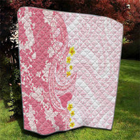 Pink Hawaii Shark Tattoo Quilt Puakenikeni Lei Plumeria Polynesian Pattern