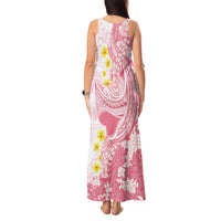 Pink Hawaii Shark Tattoo Tank Maxi Dress Puakenikeni Lei Plumeria Polynesian Pattern