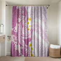 Purple Hawaii Shark Tattoo Bathroom Set Puakenikeni Lei Plumeria Polynesian Pattern