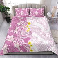 Purple Hawaii Shark Tattoo Bedding Set Puakenikeni Lei Plumeria Polynesian Pattern