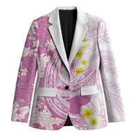 Purple Hawaii Shark Tattoo Blazer Puakenikeni Lei Plumeria Polynesian Pattern