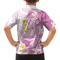Purple Hawaii Shark Tattoo Family Matching Tank Maxi Dress and Hawaiian Shirt Puakenikeni Lei Plumeria Polynesian Pattern LT14 - Polynesian Pride