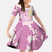 Purple Hawaii Shark Tattoo Family Matching Tank Maxi Dress and Hawaiian Shirt Puakenikeni Lei Plumeria Polynesian Pattern LT14 Daughter's Dress Purple - Polynesian Pride