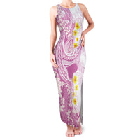 Purple Hawaii Shark Tattoo Family Matching Tank Maxi Dress and Hawaiian Shirt Puakenikeni Lei Plumeria Polynesian Pattern LT14 Mom's Dress Purple - Polynesian Pride