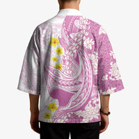 Purple Hawaii Shark Tattoo Kimono Puakenikeni Lei Plumeria Polynesian Pattern