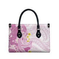 Purple Hawaii Shark Tattoo Leather Bag Puakenikeni Lei Plumeria Polynesian Pattern