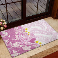 Purple Hawaii Shark Tattoo Rubber Doormat Puakenikeni Lei Plumeria Polynesian Pattern