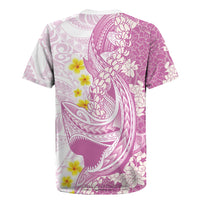 Purple Hawaii Shark Tattoo Rugby Jersey Puakenikeni Lei Plumeria Polynesian Pattern
