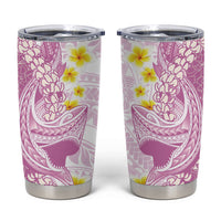 Purple Hawaii Shark Tattoo Tumbler Cup Puakenikeni Lei Plumeria Polynesian Pattern LT14 Purple - Polynesian Pride