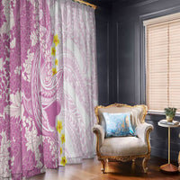 Purple Hawaii Shark Tattoo Window Curtain Puakenikeni Lei Plumeria Polynesian Pattern