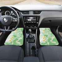 Green Hawaii Shark Tattoo Car Mats Puakenikeni Lei Plumeria Polynesian Pattern