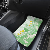 Green Hawaii Shark Tattoo Car Mats Puakenikeni Lei Plumeria Polynesian Pattern
