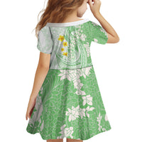 Green Hawaii Shark Tattoo Family Matching Mermaid Dress and Hawaiian Shirt Puakenikeni Lei Plumeria Polynesian Pattern LT14 - Polynesian Pride