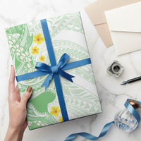 Green Hawaii Shark Tattoo Wrapping Paper Puakenikeni Lei Plumeria Polynesian Pattern