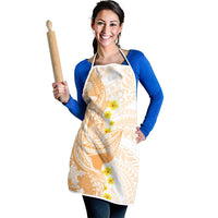 Orange Hawaii Shark Tattoo Apron Puakenikeni Lei Plumeria Polynesian Pattern