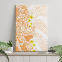 Orange Hawaii Shark Tattoo Canvas Wall Art Puakenikeni Lei Plumeria Polynesian Pattern