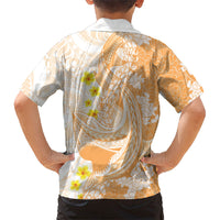 Orange Hawaii Shark Tattoo Hawaiian Shirt Puakenikeni Lei Plumeria Polynesian Pattern LT14 - Polynesian Pride
