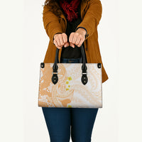 Orange Hawaii Shark Tattoo Leather Bag Puakenikeni Lei Plumeria Polynesian Pattern