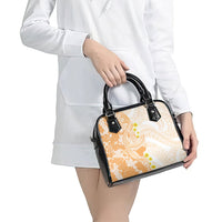 Orange Hawaii Shark Tattoo Shoulder Handbag Puakenikeni Lei Plumeria Polynesian Pattern
