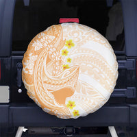 Orange Hawaii Shark Tattoo Spare Tire Cover Puakenikeni Lei Plumeria Polynesian Pattern