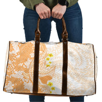Orange Hawaii Shark Tattoo Travel Bag Puakenikeni Lei Plumeria Polynesian Pattern