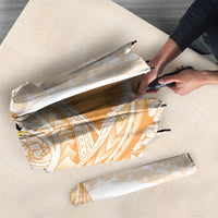 Orange Hawaii Shark Tattoo Umbrella Puakenikeni Lei Plumeria Polynesian Pattern