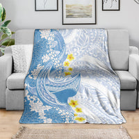 Blue Hawaii Shark Tattoo Blanket Puakenikeni Lei Plumeria Polynesian Pattern