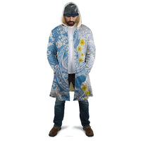 Blue Hawaii Shark Tattoo Cloak Puakenikeni Lei Plumeria Polynesian Pattern