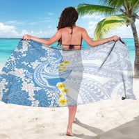 Blue Hawaii Shark Tattoo Sarong Puakenikeni Lei Plumeria Polynesian Pattern
