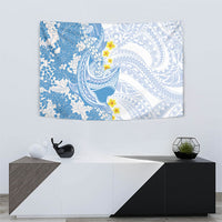 Blue Hawaii Shark Tattoo Tapestry Puakenikeni Lei Plumeria Polynesian Pattern LT14 - Polynesian Pride