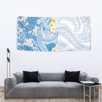Blue Hawaii Shark Tattoo Tapestry Puakenikeni Lei Plumeria Polynesian Pattern LT14 - Polynesian Pride