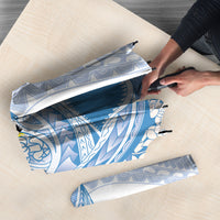 Blue Hawaii Shark Tattoo Umbrella Puakenikeni Lei Plumeria Polynesian Pattern LT14 - Polynesian Pride