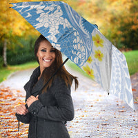 Blue Hawaii Shark Tattoo Umbrella Puakenikeni Lei Plumeria Polynesian Pattern LT14 - Polynesian Pride