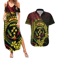 Reggae Kosrae Liberation Day Couples Matching Summer Maxi Dress and Hawaiian Shirt September 8 Polynesian Tattoo - Polynesian Pride