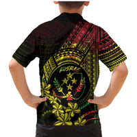 Reggae Kosrae Liberation Day Family Matching Mermaid Dress and Hawaiian Shirt September 8 Polynesian Tattoo - Polynesian Pride