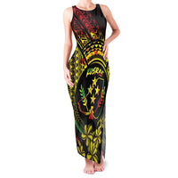 Reggae Kosrae Liberation Day Family Matching Tank Maxi Dress and Hawaiian Shirt September 8 Polynesian Tattoo - Polynesian Pride