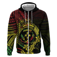 Reggae Kosrae Liberation Day Zip Hoodie September 8 Polynesian Tattoo - Polynesian Pride