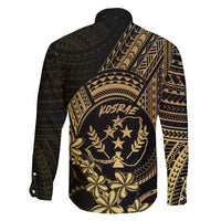 Gold Kosrae Liberation Day Family Matching Long Sleeve Bodycon Dress and Hawaiian Shirt September 8 Polynesian Tattoo - Polynesian Pride