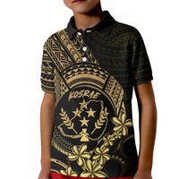 Gold Kosrae Liberation Day Kid Polo Shirt September 8 Polynesian Tattoo - Polynesian Pride